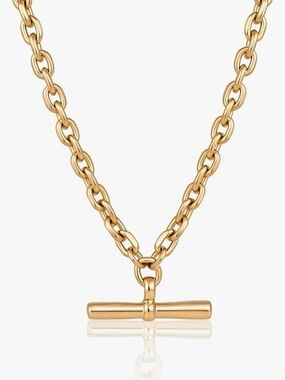 Gold Plated Bar Toggle Pendant Necklace - Women Jewelry